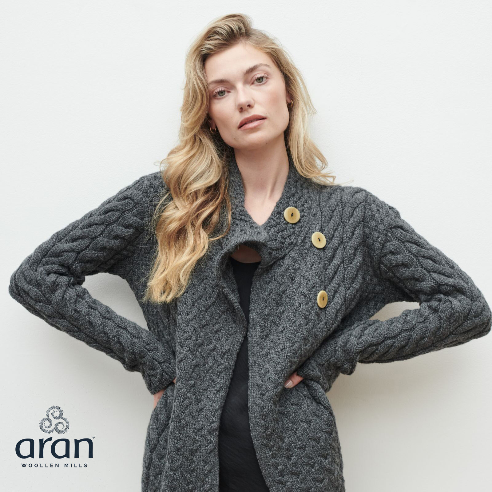 Charcoal grey 2025 cardigan ladies